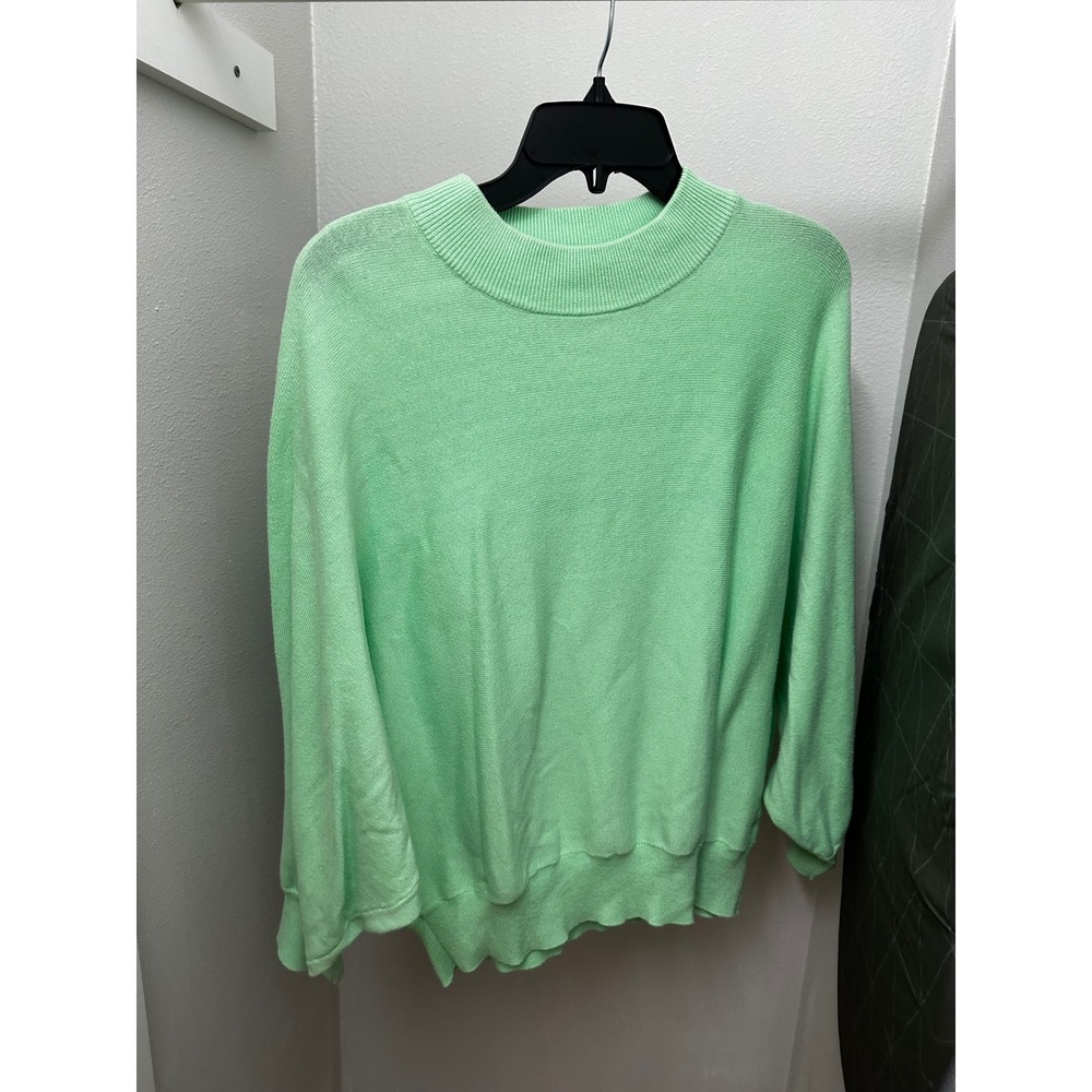 WISPR Womens Mint Green Crew Neck Relaxed Fit Lightweight Knit Sweater Small